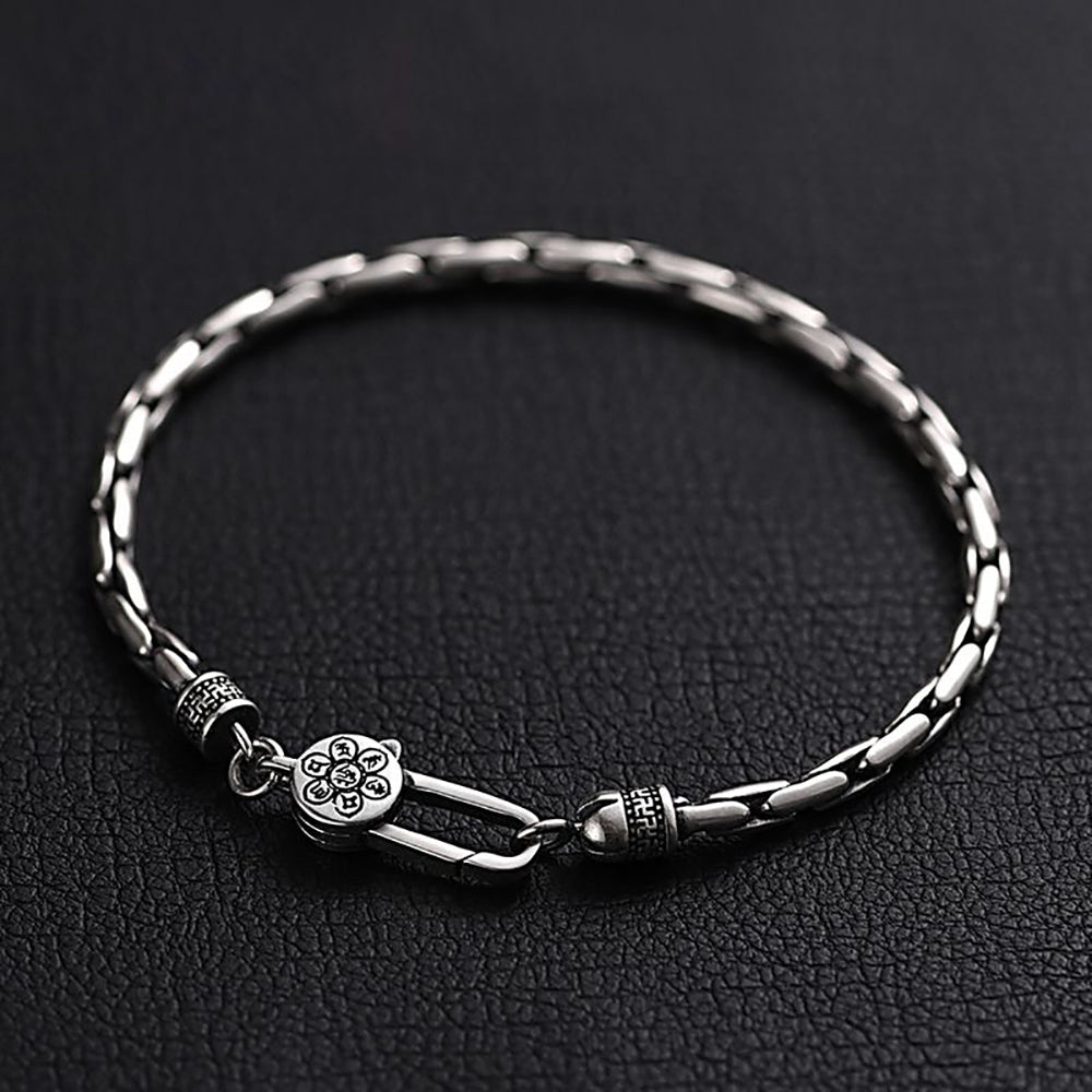 Pulseira masculina stilo banhado a prata